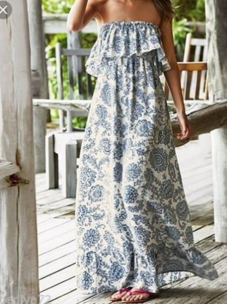Victoria's secret blue and white maxi dress